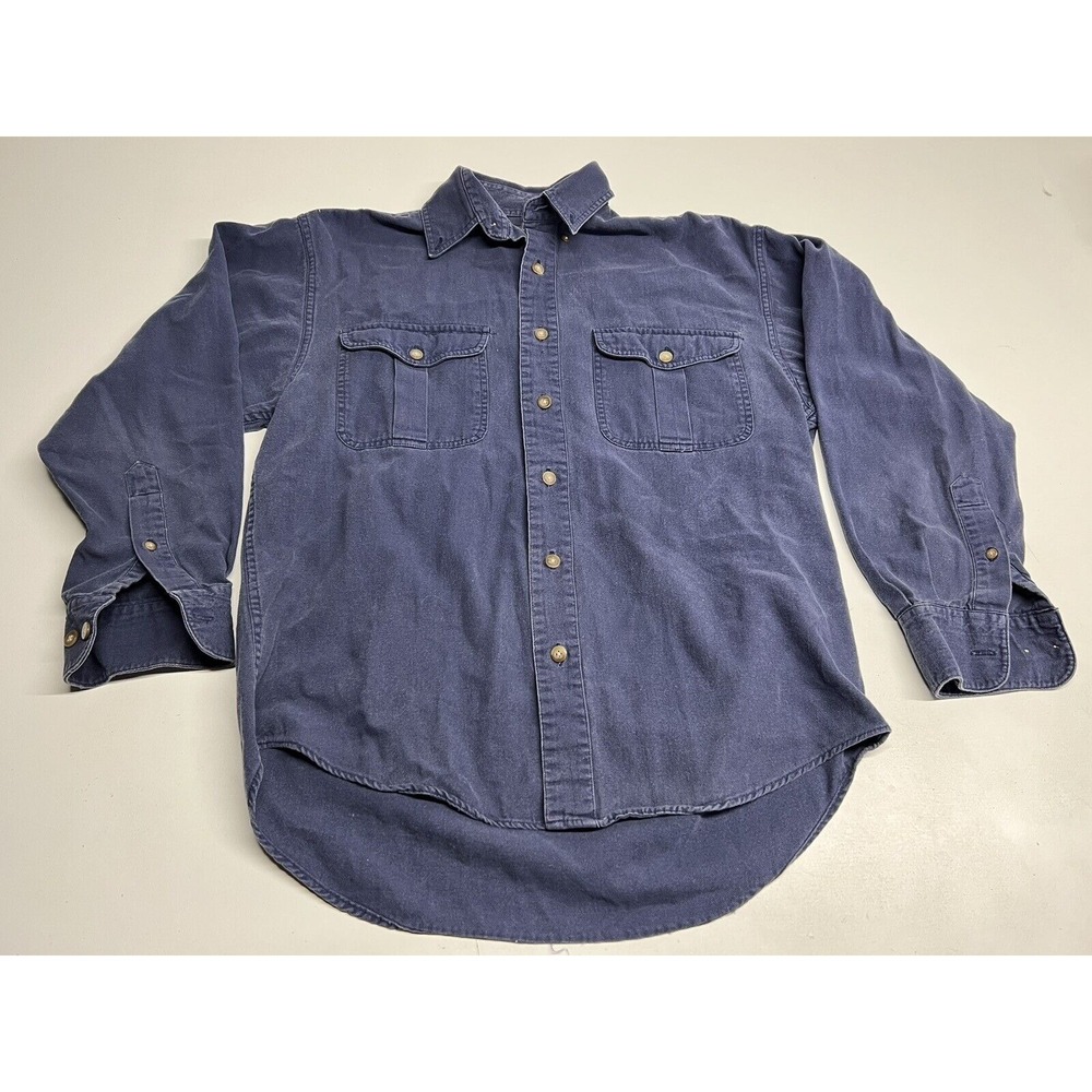 High Sierra Mens Long Sleeve Button Up Shirt Heavy Cotton Outdoors Size S Blue